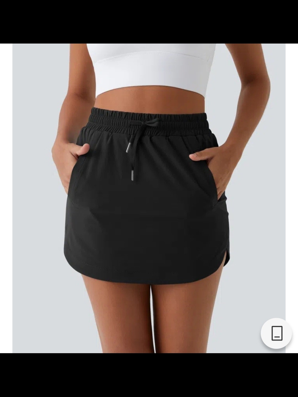 Halara 🌱 Black Athletic Skort with Drawstring Waist
